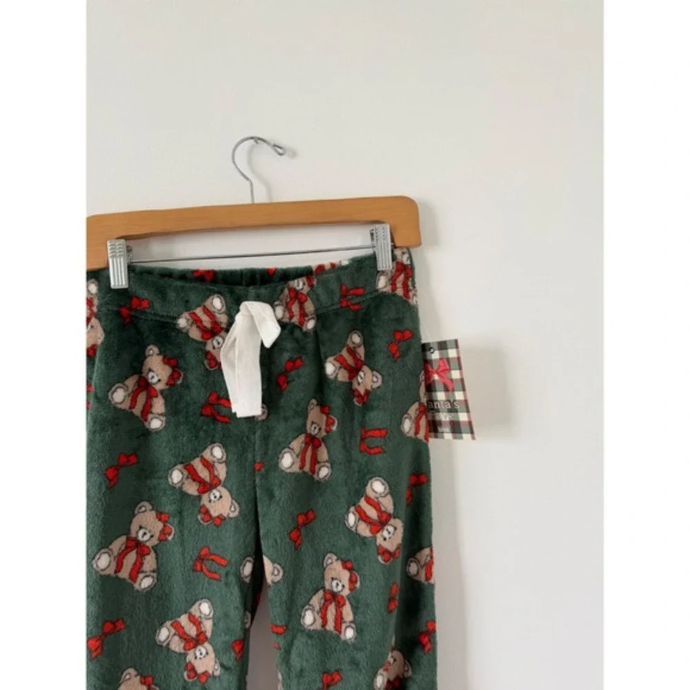 Women's Blink‎ Soft Plush Fleece Pajamas – Green Bear Print – Size Small – NWT